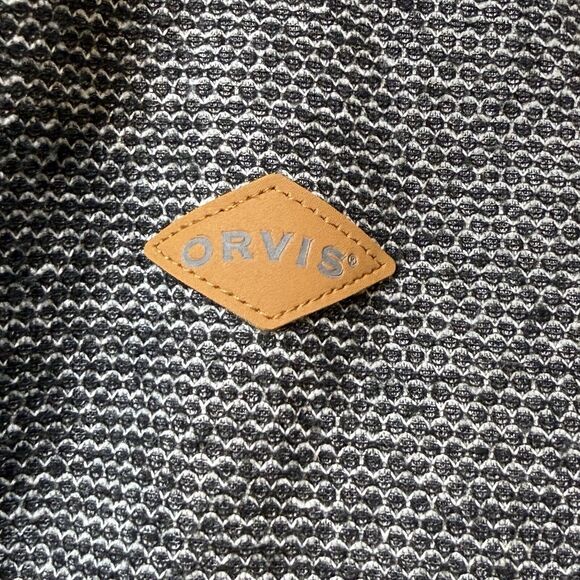 Orvis Men’s L Sherpa Lined Quarter Zip Sweater Jacket Gray Fleece Pullover - Picture 2 of 7